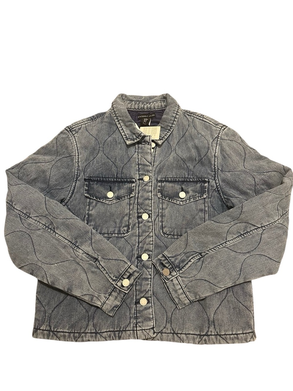 Sincerely Jules Quilted Denim Bomber Jacket